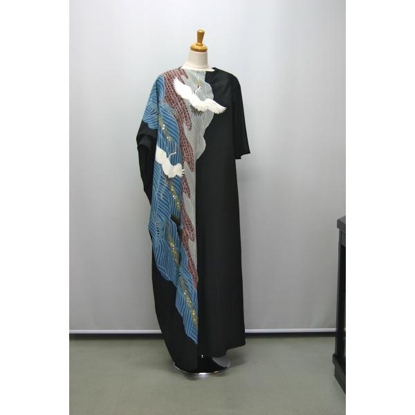 073一点物の正絹留袖ドレス【着物リメイクドレス 和ドレス 結婚式 日本