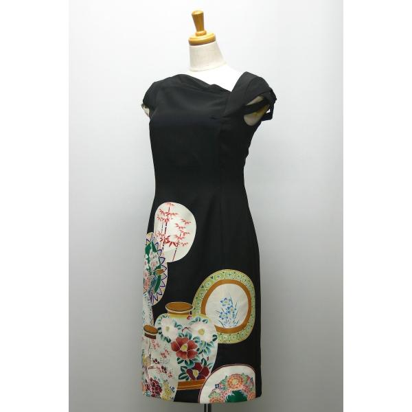 一点物 正絹 着物リメイク ワンピ kimono dress アンティーク