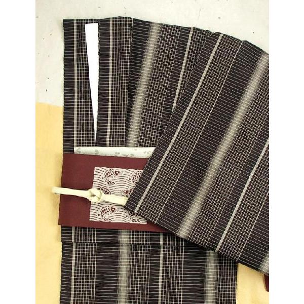 紬　反物 15%OFF】本場大島紬 反物 正絹 美品 グレー色系 縞文様 紬