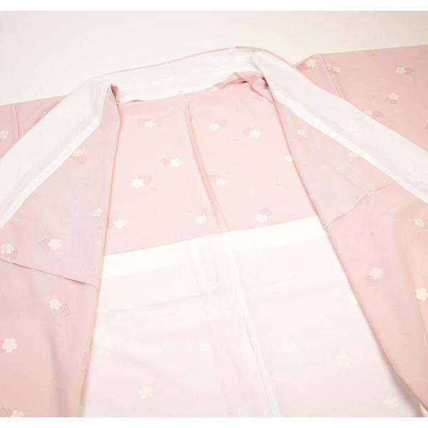 夏着物 絽 小紋 ピンク 源氏香桜 M〜Lサイズ 【仕立て上がり