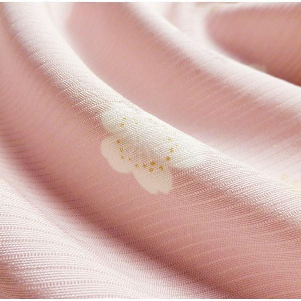 ☆専用☆美品未着用 夏着物 正絹 絽“しっとりと涼を奏でる桜美人”小紋 K-40 夏着物 絽 小紋 ピンク 源氏香桜 M〜Lサイズ 【仕立て上がり