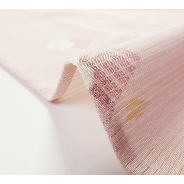 夏着物 絽 小紋 ピンク 源氏香桜 M〜Lサイズ 【仕立て上がり