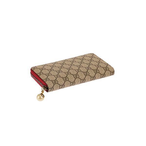 グッチ GUCCI ラウンドファスナー長財布 GGスプリーム パールチャーム ピオニーPEONY-431477-ベージュ/内側レッド /【Buyee】  Buyee - Japanese Proxy Service | Buy from Japan!