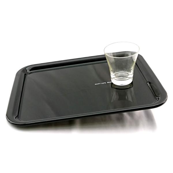お盆 トレー 滑らない 長手盆 黒 ブラック ボーノ 30cm 滑り止め