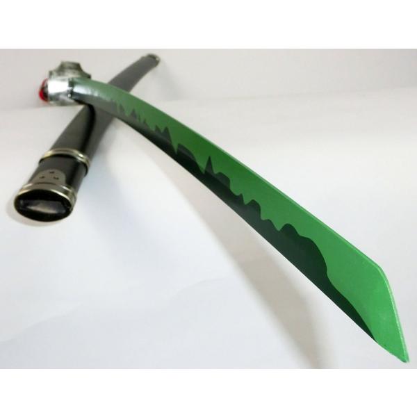 日本刀 模造刀 刀袋付き 木製 木 コスプレ 106cm 緑 阿朱羅丸 百夜 