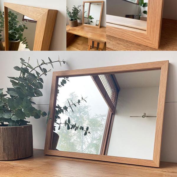 洗面台 鏡 木枠 交換 diy 洗面鏡 /オーク 650×500 枠幅30mm