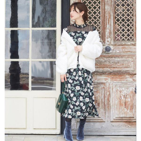 UNTITLED 幾何学模様 長袖ロングワンピース ZARA 幾何学模様 ロングワンピース M - メルカリ