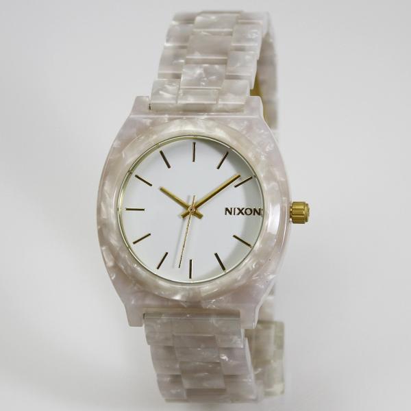 ニクソン NIXON 腕時計 TIME TELLER ACETATE: WHITE GRANITE/GOLD