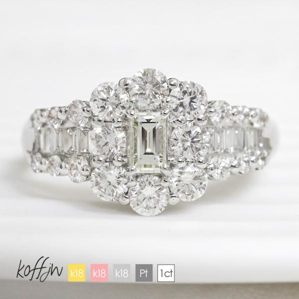 K18 diamond ring 18金 バゲットカット ダイヤモンドリング | www