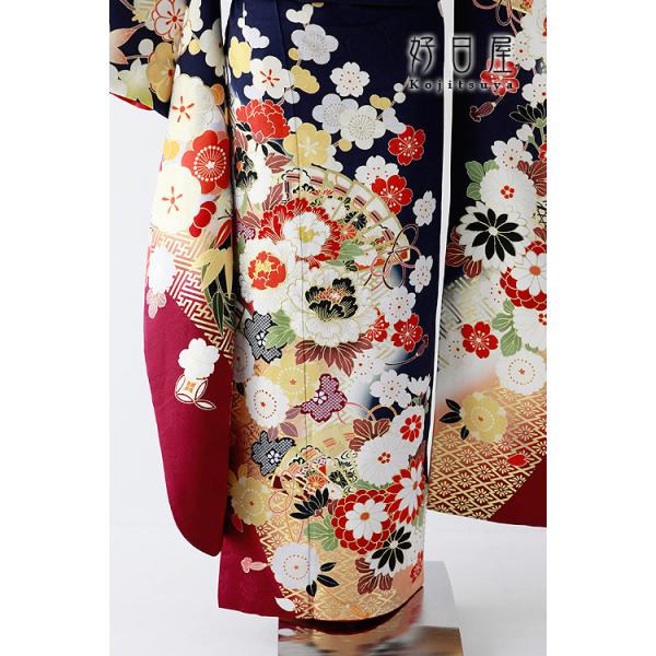 振袖 身長158-173cm 青 bl-037