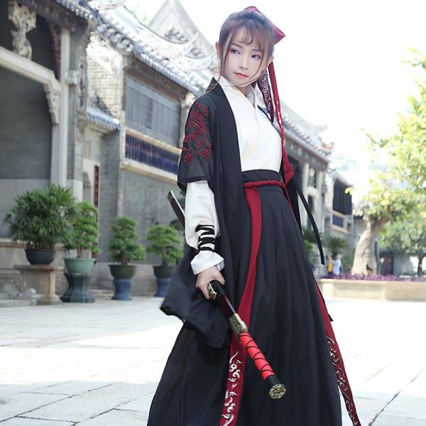 漢服 唐装 女性 中国古代宮廷風 中華服 レディース 刺繍 古風 マキシー 