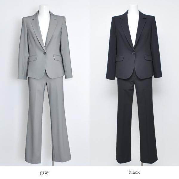 レディース パンツスーツ ビジネススーツ キャリア グレー