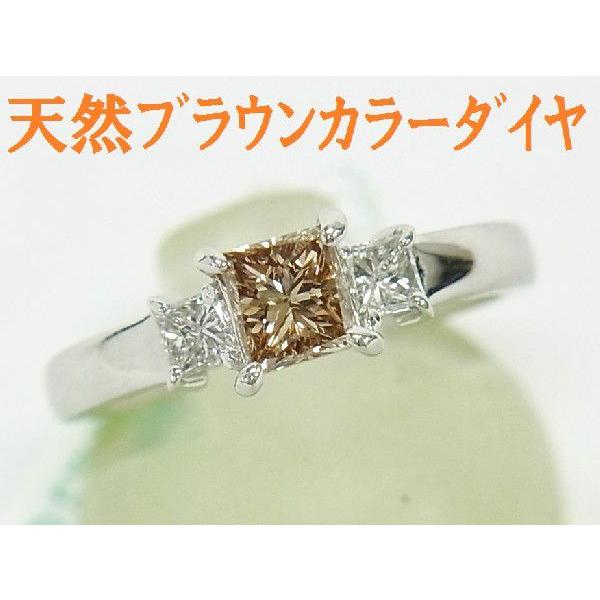 R257●コニャックブラウンカラー天然ダイヤモンドエタニティリング　指輪 ダイヤモンド K18リング(計0.7カラット/ハーフエタニティ/ソフト