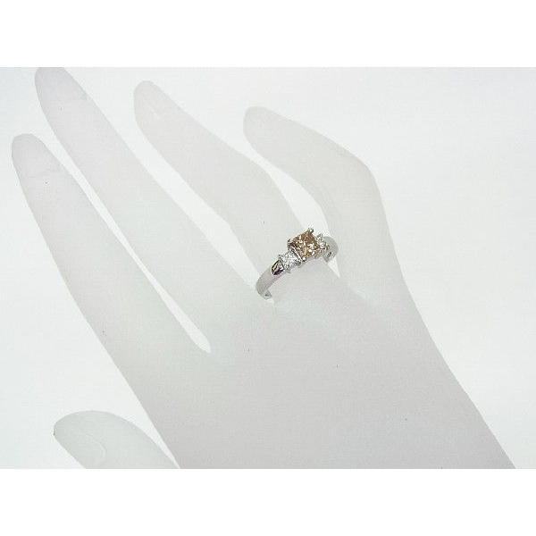 美しい天然コニャックカラー0.66ct/プリンセスカット/ブラウン 