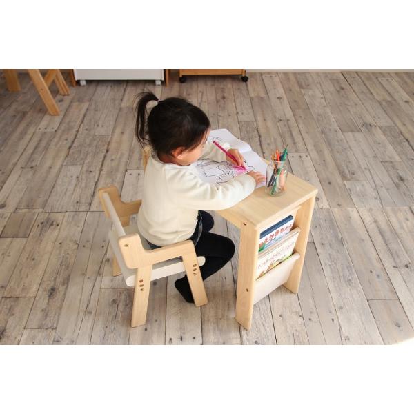 キッズデスクセット キッズデスク 絵本 収納 付き 絵本収納 チェア 高さ調節 チェアー こども 椅子 ローデスク ローチェア ミニチェア  ILS-3357 /【Buyee】