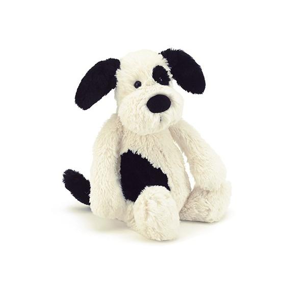 ジェリーキャットぬいぐるみ黒ぶち犬バシュフルBlack and cream puppy