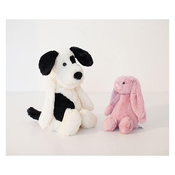 ジェリーキャットぬいぐるみ黒ぶち犬バシュフルBlack and cream puppy