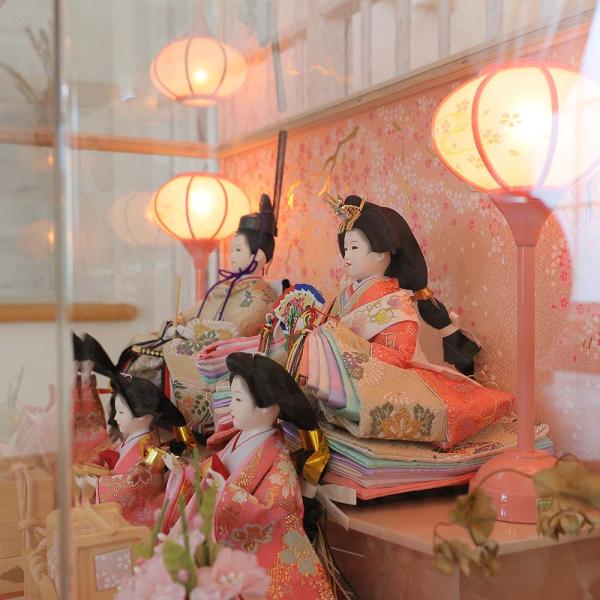 雛人形 ひな人形 ぷり姫 芥子五人飾り（三人官女付） 雛 ベージュ