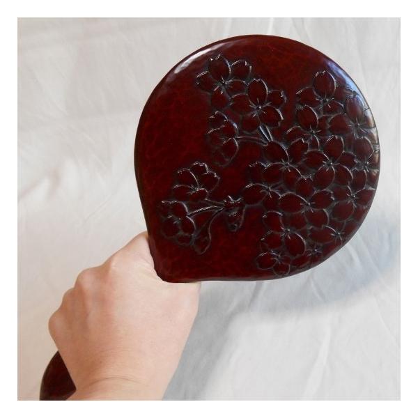 手鏡 鎌倉彫 Kamakura Lacquerware mirror 鎌倉彫 姫鏡 菊 商品