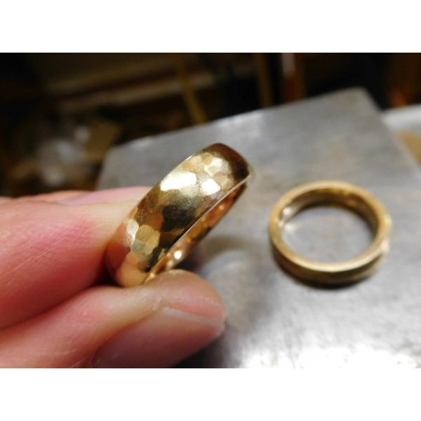 鍛造 結婚指輪 ゴールド 18k 18金 k18 マリッジリング ペア 結婚