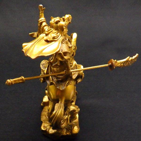 風水 関羽 立像 金属製 財運の神様 縁起物 置物 超希少アイテム 関羽 商売繁盛 神様 縁起物 風水 置物 関羽像 三国志 インテリア