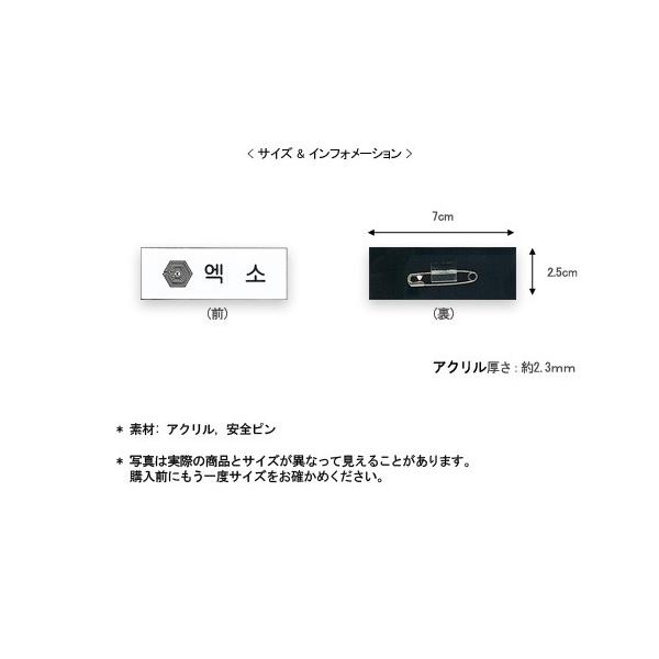 EXO ( エクソ )/ メンバー別 ネームプレート ( exo 名札 K-POP グッズ 