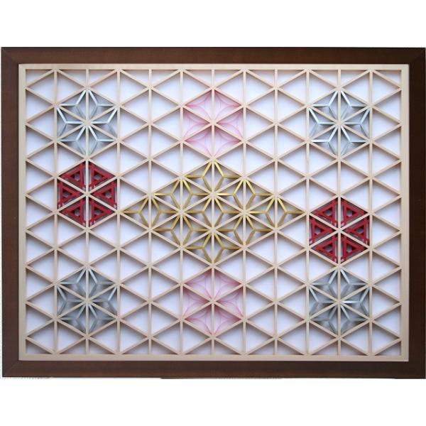 組子細工アートパネル 立体オブジェ スタンド付き 組子細工アートパネル 立体オブジェ スタンド付き