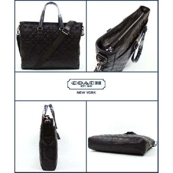 オープニング 大放出セール COACH コーチ メンズ 2WAYトートバッグ オプアート エンボスド バッグ