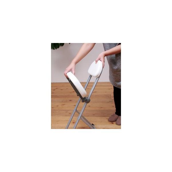高さ調節チェア(ホワイト/白) 折りたたみ椅子 イス カウンターチェア