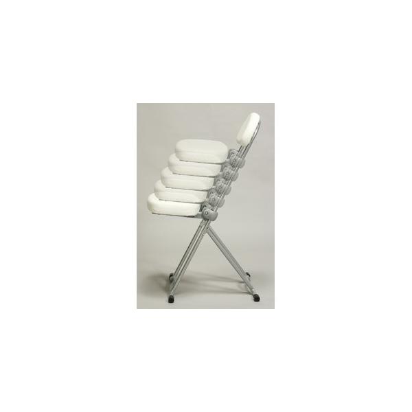高さ調節チェア(ホワイト/白) 折りたたみ椅子 イス カウンターチェア