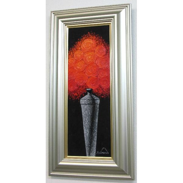 薔薇」〜赤いバラ〜木村茂絵画アートWサムホールサイズ油彩画[油絵