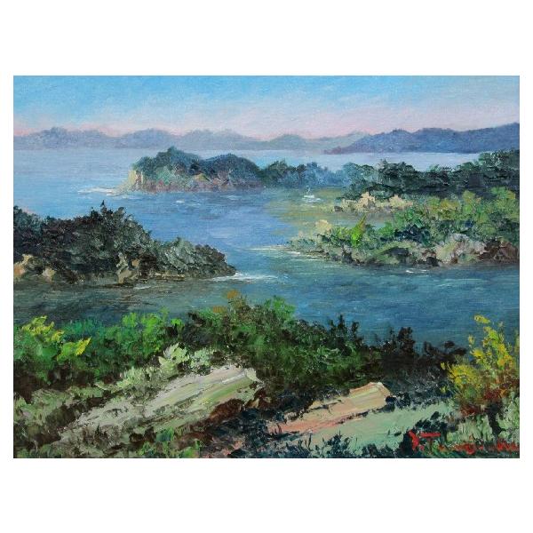 海の風景 油彩画 愛媛瀬戸内の海