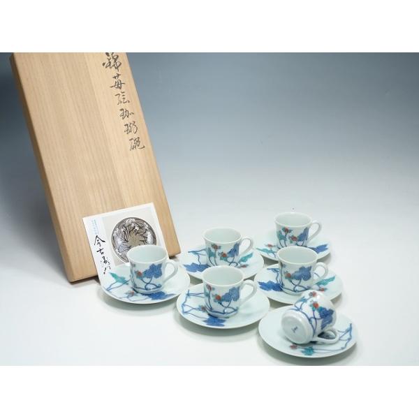 今右衛門 カップ＆ソーサー 6客 人間国宝 十三代 今泉今右