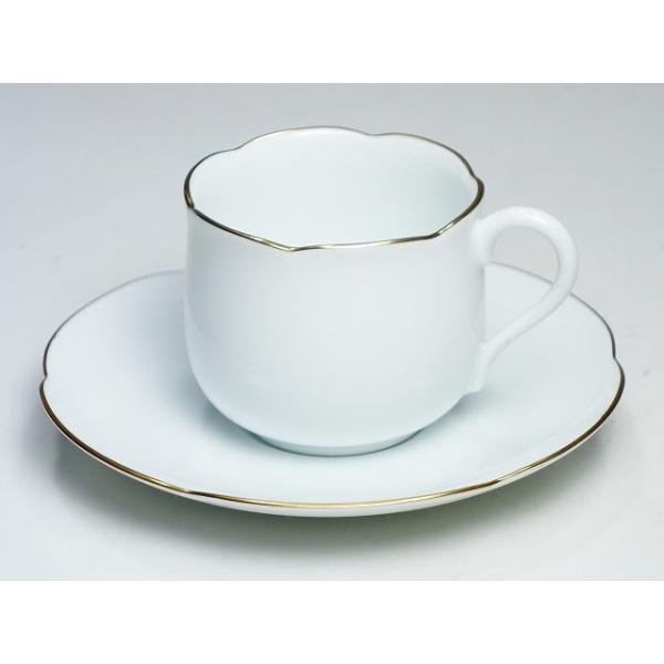 大倉陶園OKURA ゴールドライン金彩白磁デミタスカップ＆ソーサーカップ