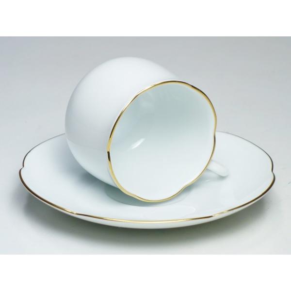 大倉陶園OKURA ゴールドライン金彩白磁デミタスカップ＆ソーサーカップ