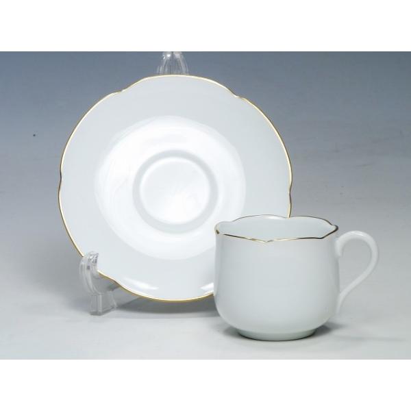 大倉陶園OKURA ゴールドライン金彩白磁デミタスカップ＆ソーサーカップ