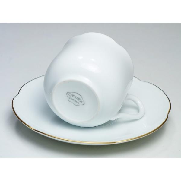 大倉陶園OKURA ゴールドライン金彩白磁デミタスカップ＆ソーサーカップ