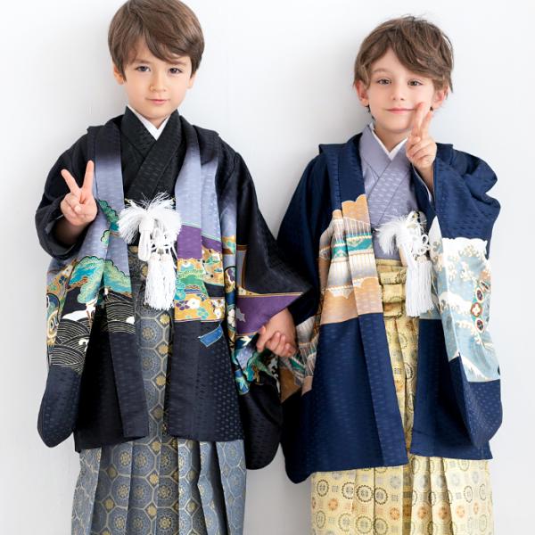 七五三男5歳着物フルセット鷹兜松男の子服装着物セット袴セット羽織