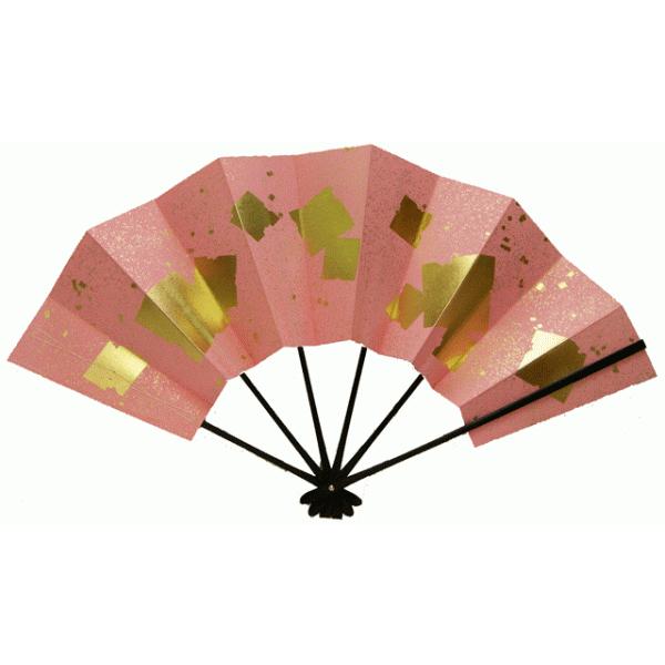 青地に金の箔散らし♦︎六骨扇