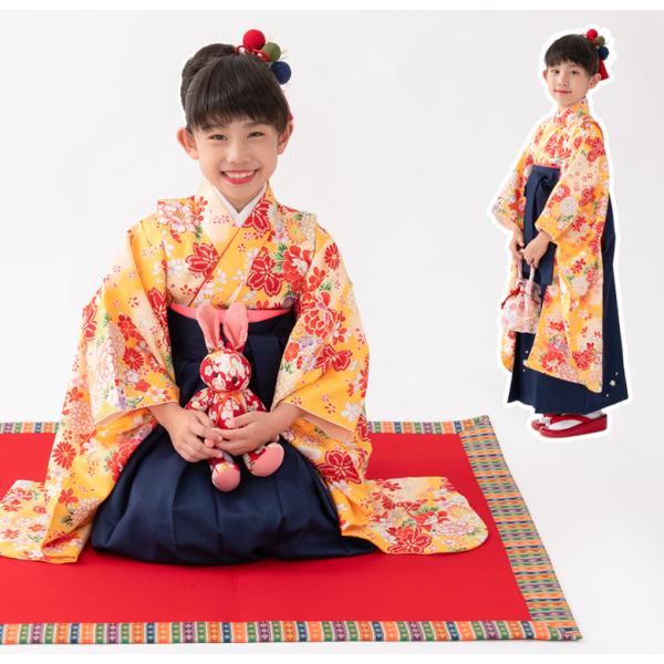 女の子 着物袴セット 卒園式袴 赤 黄色 黒 ピンク 水色 白 女の子 着物袴セット 卒園式袴 赤 黄色 黒 ピンク 水色 白