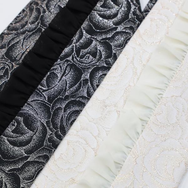 ダブルレース重ね衿ネットレンタルガーリー グレー/黒｜【全国対応