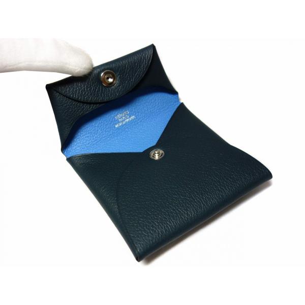 HERMES エルメス バスティア コインケース （ブルーオーシャン