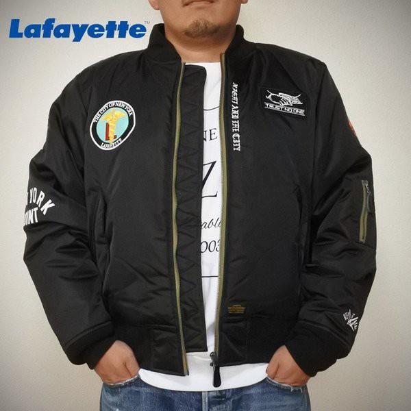 Lafayette OLD GLORY ALLOVER PATCH FLIGHT JACKET 黒 ラファイエット