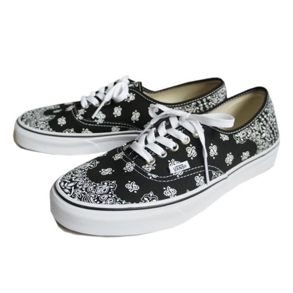 VANS バンズ バンダナ柄スニーカー AUTHENTIC BANDANA BLACK 黒