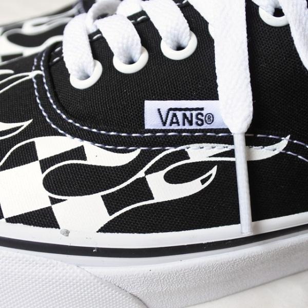 VANS / UA AUTHENTIC (CHECKER FLAME) BLACK/TURE WHITE バンズ