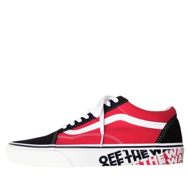 Vans old skool off the hotsell wall sidewall black racing red