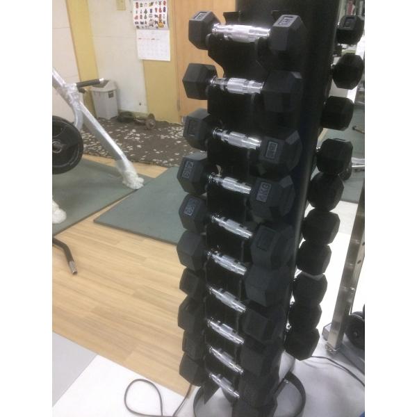 ラバーヘックスダンベル 20kg 2個（ラバー ヘックス ダンベル