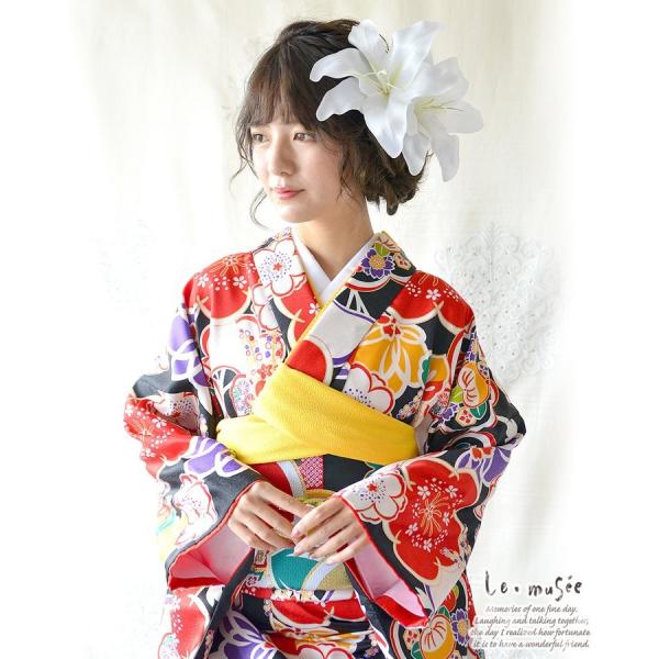 成人式 髪飾り 和装 花 ヘッドドレス 卒業式 袴 カサブランカ ユリ 白