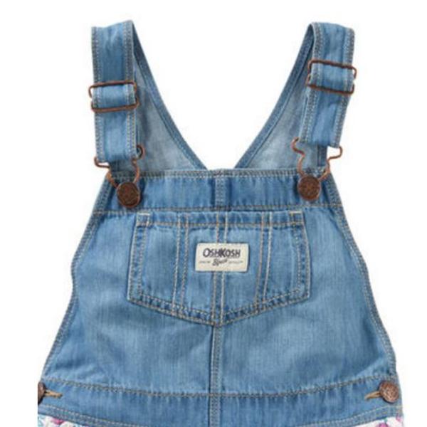 ベビー ジャンパースカート 花 フリル デニム Oshkosh オシュコシュ 