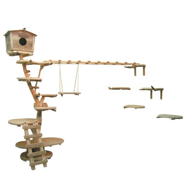 大型流木キャットタワー 壁面登り棚大型スカイウォーク付き pk18